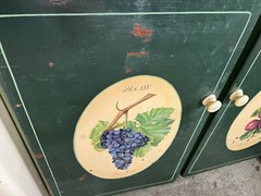 Baking Cabinet Roll Top Cylinder Metal Wood Farm Country Cottage Shabby Hoosier