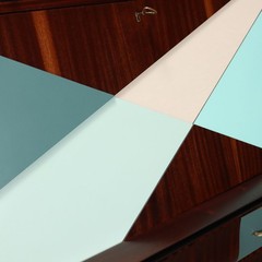 Vintage Cabinet Prisma Collection Laminate Brass 1950s-60s Original