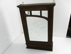 Kitchen Medicine Apothecary Bathroom Cabinet Glass Ornate Carved Wood Vintage