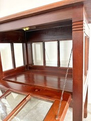 Antique French drinks cabinet, oak (1800s) found in Paris, with glass windows