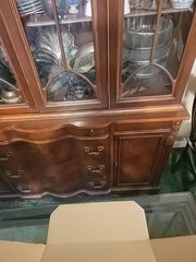 Beautiful Vintage China Cabinet. Working Doors And Drawers . China Included!
