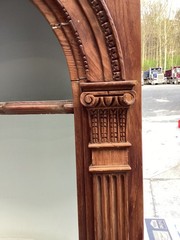 Antique Corner Cabinet Wood Painted 80” T 24” L 10”D Unique From England