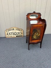 67852 Hand-Painted Victorian Sheet Music Cabinet with Mirror