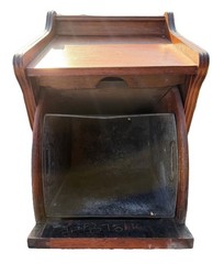 ANTIQUE 19th C. Hand Carved Victorian Mahogany Coal Purdonium Box w/ Metal Liner