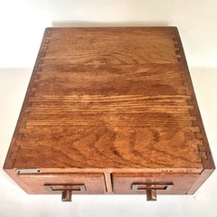Antique Library Bureau Oak 2-Drawer Card Catalog File Cabinet Recipe Box GVC