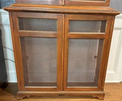 Antique Custom Made Radiator Cover With Matching Hutch With Shelves