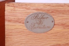 Baker Furniture Federal Inlaid Mahogany and Satinwood Demilune Cabinet