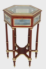 Louis XVI Mahogany Hexagonal Display Case – circa 1880