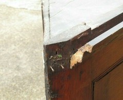 18thC Georgian Oak Corner Cabinet Cupboard 38″ tall x 29″ wide a/f #U9