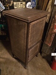 RARE Antique 1800s ? Cane Hamper Wood Cabinet Shipping Ok Oriental Chinese ?