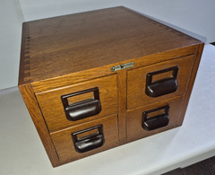Vintage Globe Wernicke Oak 4 Drawer Card Catalog File All Dovetailed Quality