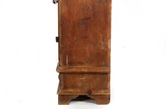 Continental Heavily Worn Carved One-Door Cupboard Cabinet of Small Size
