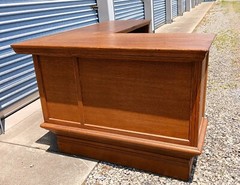 Antique Quarter Sawn Oak L Shaped General Store Counter Bar 1920s