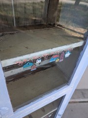 Antique Rustic Primitive Shabby Chic Painted Pie Safe Cabinet Shelf Glass Doors