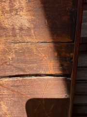 Mid 19th Century Old Red Paint Child’s Stepback Cupboard 24″ x 13″ x 9″