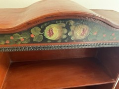Antique Lovely French Style Petite Cabinet Armoire Hand Painted Floral