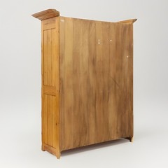 LARGE PINE FOUR-DOOR LARDER CUPBOARD