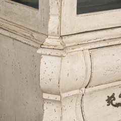 Antique White Painted Rococo Display Cabinet