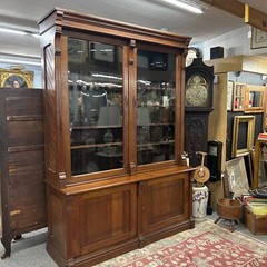 Incredible Eastlake Two Piece Antique Paine’s Furniture Breakfront Cabinet