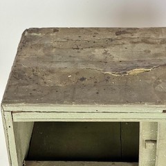 A Primitive Vintage Handmade Multi Compartment Wood Cabinet In Military Green