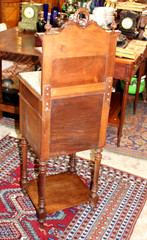 French Louis XVI Antique Walnut Nightstand Small Bedside Cabinet With Crown