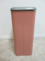 Vintage 1950s Industrial Dental Cabinet Trash Can Waste Basket mechanical Lid B