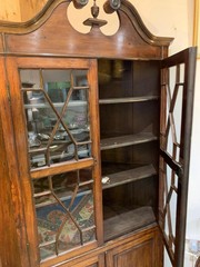 Georgian oak glazed corner cupboard