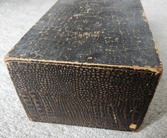 Vintage Mock Faux Crocodile Wooden Stationary Drawer Filing Desk Top