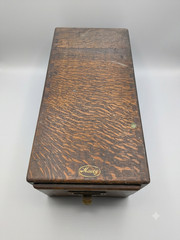 Macey Antique Wood Drawer Card File Cabinet