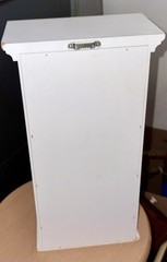 White wood glass door display case curio cabinet table top/wall hanging