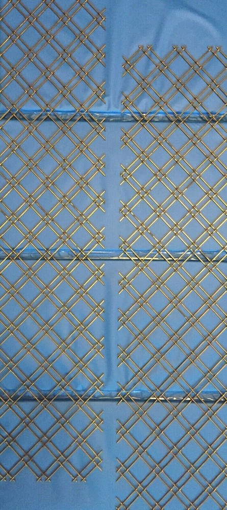 Two Vintage Brass Metal 37.5 x 9 inch Inserts China Closet Cabinet Doors Leading