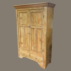 Vintage Irish Scrubbed Pine Cabinet