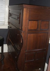 Antique Mahogany Empire BUTLER DESK DRESSER Chest American 1880