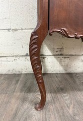 Antique Victorian Rococo Revival Mahogany Music Cabinet