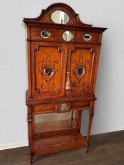 English 19th Century Edwardian Style Painted Satinwood & glass Cabinet