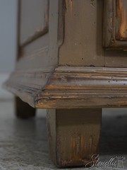 70896: WOODLAND Large Country Distressed Painted Cabinet