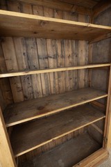 Antique English Pine Cupboard Armoire Cabinet Wardrobe Pantry Linen Victorian