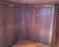 Mahogany Georgian Hanging Corner Cabinet Or Cupboard, 13 Pane Door 38”T