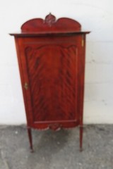 Late 1800s Victorian Carved Storage Music Record Cabinet 5962