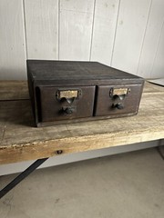 1900s Shaw Walker Drawer Oak Wood Card Catalog Cabinet Industrial Office Study