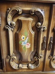Vintage 2-piece Italian Baroque Revival Lighted China Cabinet – Solid Wood