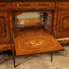 Bar cabinet inlaid wood furniture vintage sideboard commode 20th century