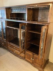 Vintage Solid Oak Wall Unit (German Schrank)