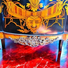19century Louis XV Marquetry, Parquetry & Gold Gilded Bronze two tiered Cabinet