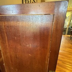 French Philippe 19th C. Burl Walnut Marquetry Cabinet w/ Key Antique
