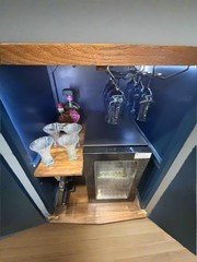 1960s Mid-Century Modern Wine & Liquor Bar Cabinet with Wine Fridge