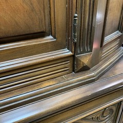 Antique 1900s Jacobean Hand Carved Solid Mahogany Wood Hutch Cabinet – 65”H 39”L