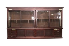Vintage Violin Mahogany Display Cabinet 14.5 x 8 ft.