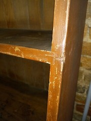 19th Century Red Wash Step Back Shelf