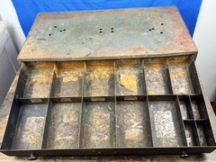 Vintage Industrial 2 Drawer Cabinet, Steel ~ Tabletop, Dividers, Heavy Duty